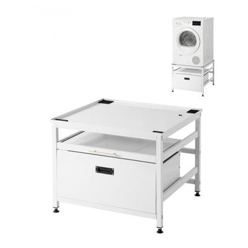 Laundry Pedestal, 23 in Height, 29 x 29 in Washer and Dryer Pedestals with Pull-out Tray and Storage Space, 700 lbs Load Capacity, Non-Slip Feet Washing Machine Stand Universal Fit, White