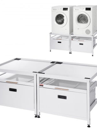 Laundry Pedestal, 22.6 in Height, 29 x 29 in Washer and Dryer Pedestals with Pull-out Tray and Storage Space, 800 lbs Load Capacity, Non-Slip Feet Washing Machine Stand Universal, White, 2 Pack