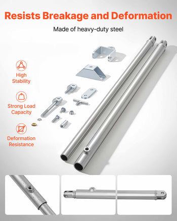 JT's Strong Arm Jack Stabilizer Kit 191023, Fits for 5th Wheel RV and Travel Trailer Kit, Fifth-Wheel Jack Stabilizer for Telescopic System, Reduces Chassis Movement, Easy Bolt-On Installation