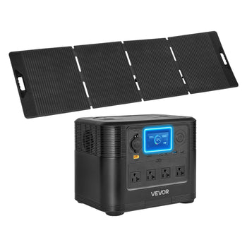 Portable Power Station with 200W Solar Panel, 1200W Solar Generator Power Station, 806Wh LiFePO4 Battery Backup with 9 Output Ports for Home Emergency, Outdoor Camping, RV Travel