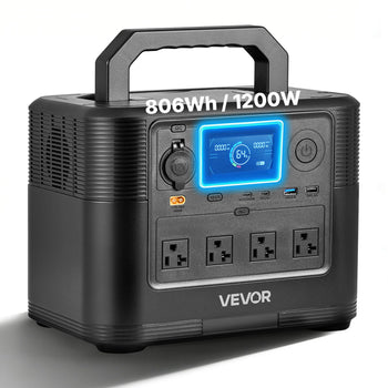 Portable Power Station, 1200W Solar Generator Power Station, 806Wh LiFePO4 Battery Backup with 10 Output Ports for Home Emergency, Outdoor Camping, RV Travel (Solar Panel NOT Included)