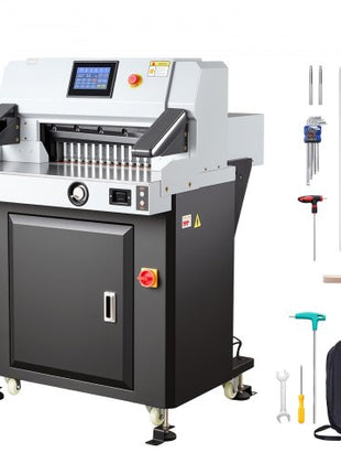 Electric Paper Cutter, 1100W Heavy Duty Paper Cutter Machine With 20.28 in Cutting Width, 3.15 in Cutting Thickness, Electric Guillotine Trimmer with Casters and 7 in Touchscreen, for Print Shop