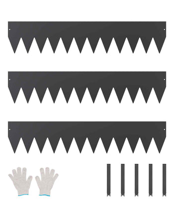 Steel Landscape Edging, 3 Packs 40 x 8 in Rust-Resistant Metal Landscape Edging, Bendable Garden Edging Border, Heavy Duty Lawn Edging, Easy-to-Install, Flower Bed Yard Pathway Divider Black