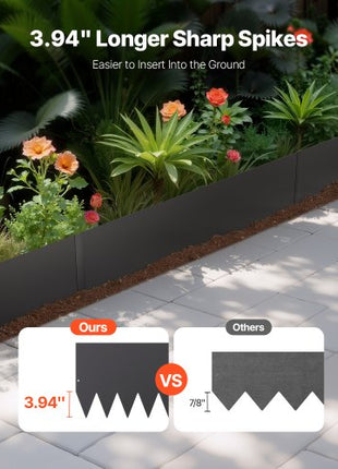 Steel Landscape Edging, 4 Packs 40 x 12 in Rust-Resistant Metal Landscape Edging, Bendable Garden Edging Border, Heavy Duty Lawn Edging, Easy-to-Install, Flower Bed Yard Pathway Divider Black