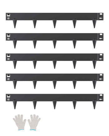 Steel Landscape Edging, 5 Packs 39 x 3 in Rust-Resistant Metal Landscape Edging, Bendable Garden Edging Border, Heavy Duty Lawn Edging, Easy-to-Install, Flower Bed Yard Pathway Divider Black