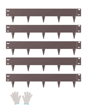 Steel Landscape Edging, 5 Packs 39 x 4 in Rust-Resistant Metal Landscape Edging, Bendable Garden Edging Border, Heavy Duty Lawn Edging, Easy-to-Install, Flower Bed Yard Pathway Divider Brown