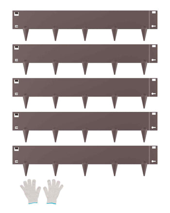 Steel Landscape Edging, 5 Packs 39 x 5 in Rust-Resistant Metal Landscape Edging, Bendable Garden Edging Border, Heavy Duty Lawn Edging, Easy-to-Install, Flower Bed Yard Pathway Divider Brown