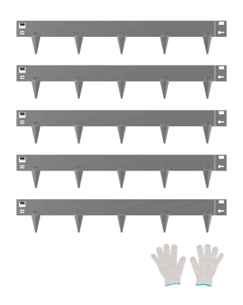 Steel Landscape Edging, 5 Packs 39 x 3 in Rust-Resistant Metal Landscape Edging, Bendable Garden Edging Border, Heavy Duty Lawn Edging, Easy-to-Install, Flower Bed Yard Pathway Divider Dark Gray