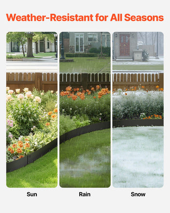 Steel Landscape Edging, 5 Packs 39 x 4 in Rust-Resistant Metal Landscape Edging, Bendable Garden Edging Border, Heavy Duty Lawn Edging, Easy-to-Install, Flower Bed Yard Pathway Divider Black
