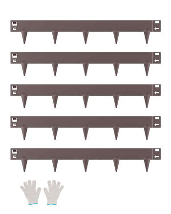 Steel Landscape Edging, 5 Packs 39 x 3 in Rust-Resistant Metal Landscape Edging, Bendable Garden Edging Border, Heavy Duty Lawn Edging, Easy-to-Install, Flower Bed Yard Pathway Divider Brown