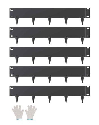 Steel Landscape Edging, 5 Packs 39 x 5 in Rust-Resistant Metal Landscape Edging, Bendable Garden Edging Border, Heavy Duty Lawn Edging, Easy-to-Install, Flower Bed Yard Pathway Divider Black
