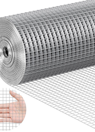 Hardware Cloth 1/2 inch 36 inch x 100 ft 19 Gauge Chicken Wire Fence, Hot-Dip Galvanized After Welding Metal Wire Mesh Roll, Garden Plant Welded Fencing Roll Supports Poultry Netting Cage Fence