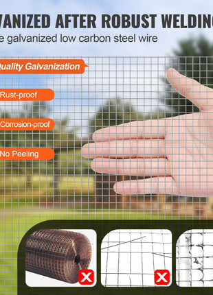 Hardware Cloth, 1/4 inch 36in x 50 ft 23 Gauge, Hot Dipped Galvanized Wire Mesh Roll, Chicken Wire Fencing, Wire Mesh for Rabbit Cages, Garden, Small Rodents
