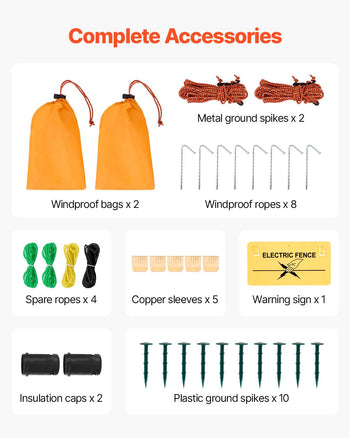 Electric Fence Netting, 50" H x 164' L, Livestock Net Fencing with Posts & Stakes, Portable Mesh Nets for Goats, Sheep, Deer, Hogs, Dogs, Electric Fencing for Backyards, Gardens, Farms, Ranches