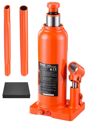 Hydraulic Bottle Jack 10 Ton (22046.2 lbs) 9.06"-17.32" Lifting Range, for Heavy-Duty Pickup Truck, Truck, Large SUV, Auto Repair and House Lift, Multi-Directional Welded Jack with Long Handle