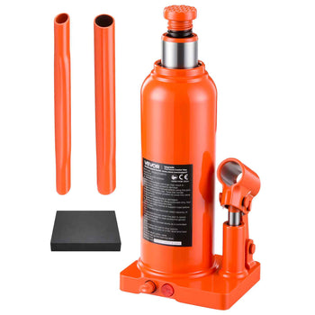Hydraulic Bottle Jack 10 Ton (22046.2 lbs) 9.06"-17.32" Lifting Range, for Heavy-Duty Pickup Truck, Truck, Large SUV, Auto Repair and House Lift, Multi-Directional Welded Jack with Long Handle