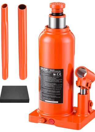 Hydraulic Bottle Jack 12 Ton (26455.5 lbs) 9.06"-17.32" Lifting Range, for Heavy-Duty Pickup Truck, Medium-Duty Truck, RV, Auto Repair, House Lift, Multi-Directional Welded Jack with Long Handle