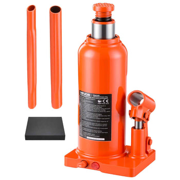 Hydraulic Bottle Jack 12 Ton (26455.5 lbs) 9.06"-17.32" Lifting Range, for Heavy-Duty Pickup Truck, Medium-Duty Truck, RV, Auto Repair, House Lift, Multi-Directional Welded Jack with Long Handle