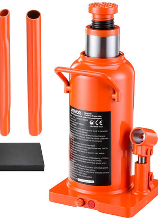 Hydraulic Bottle Jack 20 Ton (44092.5 lbs) 9.65"-18.31" Lifting Range, for Construction Vehicle, Heavy-Duty Truck, Bus, Auto Repair and House Lift, Multi-Directional Welded Jack with Long Handle