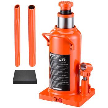 Hydraulic Bottle Jack 20 Ton (44092.5 lbs) 9.65"-18.31" Lifting Range, for Construction Vehicle, Heavy-Duty Truck, Bus, Auto Repair and House Lift, Multi-Directional Welded Jack with Long Handle