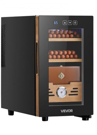 Electric Humidor, 23L, 150 Counts Electric Cigar Humidor Cabinet with Cooling Temperature Control, Spanish Cedar Wood Shelves & Drawers, Mechanical Hygrometer, 3 Layers, Cooler for Household