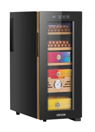 Electric Humidor, 33L, 250 Counts Electric Cigar Humidor Cabinet with Cooling Temperature Control, Spanish Cedar Wood Shelves & Drawers, Mechanical Hygrometer, 4 Layers, Cooler for Household