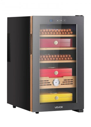 Electric Humidor, 48L, 350 Counts Electric Cigar Humidor Cabinet with Cooling Temperature Control, Spanish Cedar Wood Shelves & Drawers, Mechanical Hygrometer, 4 Layers, Cooler for Household