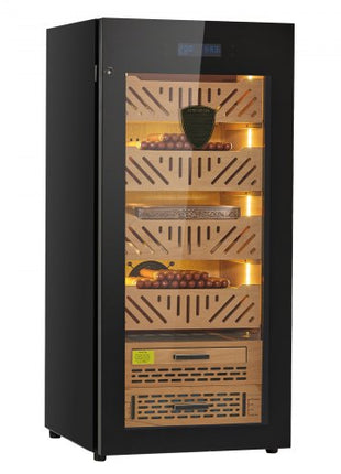 Electric Humidor, 105L, 1000 Counts Electric Cigar Humidor Cabinet with Compressor Cooling, Constant Humidity & Temperature Control, Spanish Cedar Wood Shelves & Drawers, 4 Layers, for Household