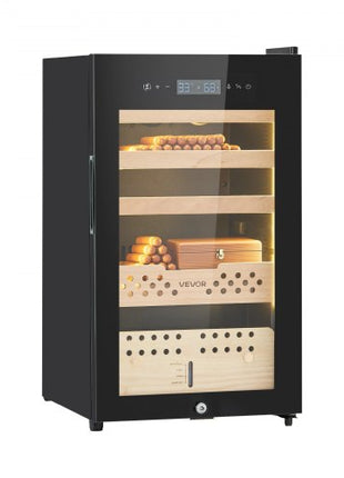 Electric Humidor, 70L, 400 Counts Electric Cigar Humidor Cabinet with Compressor Cooling, Constant Humidity & Temperature Control, Spanish Cedar Wood Shelves & Drawers, 4 Layers, for Household