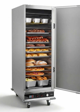 Electric Hot Box Food Warmer, 16-Tier Commercial Warming Cabinet with Water Tray, Single-Door and Adjustable Shelves, Stainless Steel Food Warmer Cabinet, for Restaurant, Kitchen, Pizza, Chicken