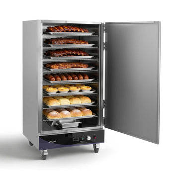 Electric Hot Box Food Warmer, 8-Tier Commercial Warming Cabinet with Water Tray, Single-Door and Adjustable Shelves, Stainless Steel Food Warmer Cabinet, for Restaurant, Kitchen, Pizza, Chicken