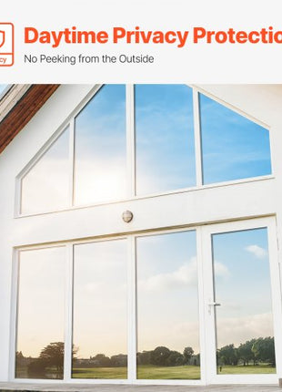 Window Privacy Film, One Way Window Tint, Privacy Mirror Reflective Film, Sun Blocking Heat Control Glass, Self-Adhesive, See out Not in Window Film for Home and Office, Silver, 36 in x 49.3 ft