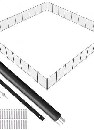 Pool Fence, 4 x 108 FT Pool Fences for Inground Pools, Removable Child Safety Pool Fencing, Easy DIY Installation Swimming Pool Fence, 340gms Teslin PVC Pool Fence Mesh Protects Kids and Pets