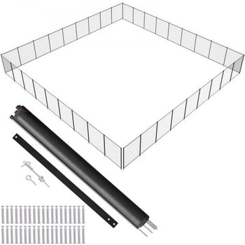 Pool Fence, 4 x 108 FT Pool Fences for Inground Pools, Removable Child Safety Pool Fencing, Easy DIY Installation Swimming Pool Fence, 340gms Teslin PVC Pool Fence Mesh Protects Kids and Pets