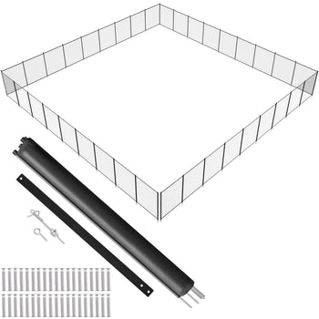 Pool Fence, 4 x 108 FT Pool Fences for Inground Pools, Removable Child Safety Pool Fencing, Easy DIY Installation Swimming Pool Fence, 340gms Teslin PVC Pool Fence Mesh Protects Kids and Pets