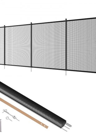 Pool Fence, 4 x 12 FT Pool Fences for Inground Pools, Removable Child Safety Pool Fencing, Easy DIY Installation Swimming Pool Fence, 340gms Teslin PVC Pool Fence Mesh Protects Kids and Pets