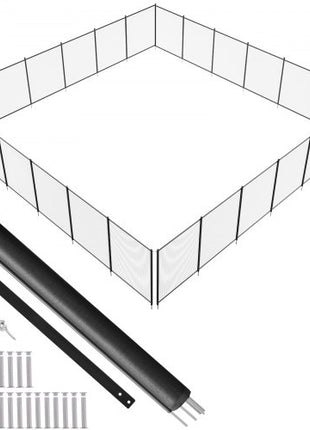Pool Fence, 4 x 72 FT Pool Fences for Inground Pools, Removable Child Safety Pool Fencing, Easy DIY Installation Swimming Pool Fence, 340gms Teslin PVC Pool Fence Mesh Protects Kids and Pets