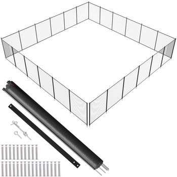 Pool Fence, 4 x 72 FT Pool Fences for Inground Pools, Removable Child Safety Pool Fencing, Easy DIY Installation Swimming Pool Fence, 340gms Teslin PVC Pool Fence Mesh Protects Kids and Pets