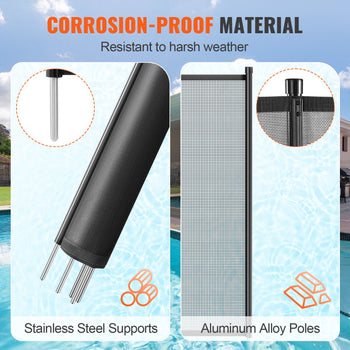 Pool Fence, 4 x 96 FT Pool Fences for Inground Pools, Removable Child Safety Pool Fencing, Easy DIY Installation Swimming Pool Fence, 340gms Teslin PVC Pool Fence Mesh Protects Kids and Pets