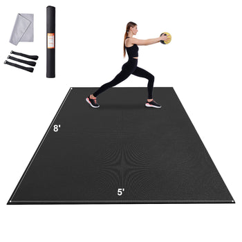 Exercise Mat, Non Slip High Density Premium Yoga Mat, Exercise Yoga Mat for Men & Women, Fitness & Exercise Mat with Bag & Carry Strap, for All Types of Home Yoga, Pilate & Floor Workout (8x5ft)