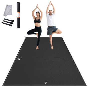 Exercise Mat, Non Slip High Density Premium Yoga Mat, Exercise Yoga Mat for Men Women, Fitness & Exercise Mat with Bag & Carry Strap, for All Types of Home Yoga, Pilate & Floor Workout (10x6ft)