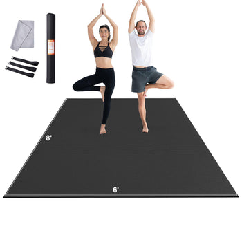 Exercise Mat, Non Slip High Density Premium Yoga Mat, Exercise Yoga Mat for Men & Women, Fitness & Exercise Mat with Bag & Carry Strap, for All Types of Home Yoga, Pilate & Floor Workout (8x6ft)