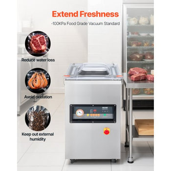 Chamber Vacuum Sealer, 900W Sealing Power, Vacuum Packing Machine for Wet Foods, Meats, Marinades and More, Compact Size with 15.7 in Sealing Length, Applied in Home Kitchen and Commercial Use