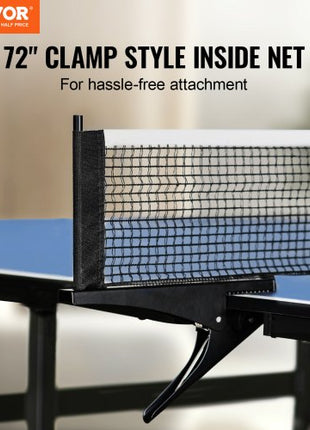 Ping Pong Table, Professional Table Tennis Game, Indoor MDF Portable Table Tennis Table, Foldable Ping Pong Table with Quick Clamp Net and Lockable Wheel, 10 Minute Easy Assembly, 12mm Tabletops
