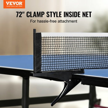 Ping Pong Table, Professional Table Tennis Game, Indoor MDF Portable Table Tennis Table, Foldable Ping Pong Table with Quick Clamp Net and Lockable Wheel, 10 Minute Easy Assembly, 12mm Tabletops