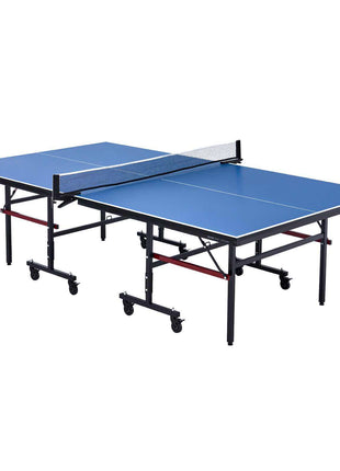 Ping Pong Table, Professional Table Tennis Game, Indoor MDF Portable Table Tennis Table, Foldable Ping Pong Table with Quick Clamp Net and Lockable Wheel, 10 Minute Easy Assembly, 18mm Tabletops