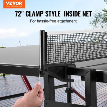 Ping Pong Table, Professional Table Tennis Game, Indoor/Outdoor All Weather Aluminum Table Tennis Table, Portable Foldable Table with Quick Clamp Net & Large Lockable Wheels, 10 Minute Assembly