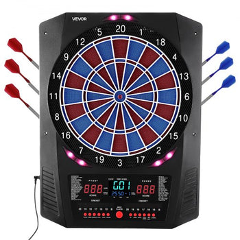 Electronic Dart Board, 13.5" Target Dartboard with 45 Games & 474 Variations for Up to 8 Players, 6 Dart Shafts with Flights & 50 Soft Tips, Color LED Cricket Scoring Screen for Home Party Bar