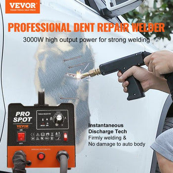 Stud Welder Dent Repair Kit, 3KW Spot Welder Dent Puller with 6 Welding Modes, Auto Body Spot Welding Dent Puller Machine & 16 Types of Welding Accessories for Car, Truck, Motorcycle Dent Repair