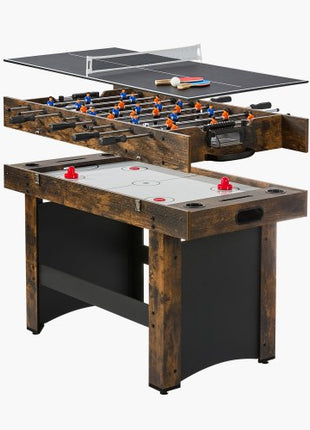 3-in-1 Combo Game Table Set, 54" Air Hockey Table, Multi Combination Table with Air Hockey, Ping Pong, Foosball, Pushers & Pucks, Air Powered Arcade Hockey Table for Family Game Room Office